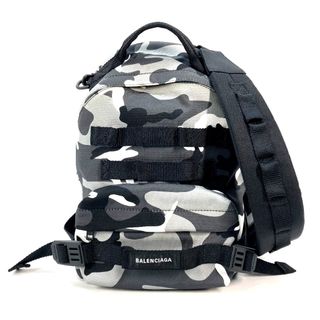 バレンシアガ(Balenciaga)のバレンシアガ BALENCIAGA アーミー 6440312 カモフラ 迷彩 バックパック カバン ショルダーバッグ 2WAY リュックサック キャンバス グレー×ブラック(バッグパック/リュック)