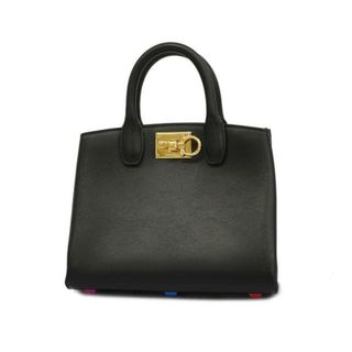 Ferragamo - 【4ib1094】サルヴァトーレフェラガモ ハンドバッグ/ガンチーニ/レザー/ブラック/ゴールド金具 【中古】 レディース