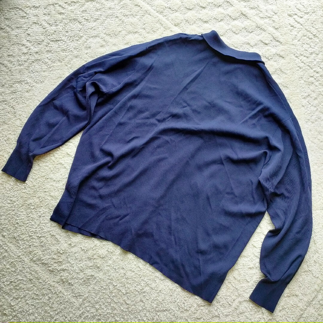 WHIMSICハーフジップニットポロシャツ　長袖　レーヨン　シズル感 メンズのトップス(ポロシャツ)の商品写真