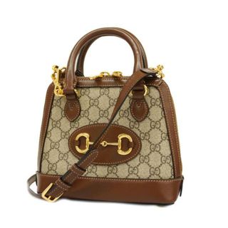 Gucci - 【4ib1196】グッチ ツーウェイバッグ/GGスプリーム/ホースビット/640716/PVC/レザー/ブラウン/ゴールド金具 【中古】 レディース