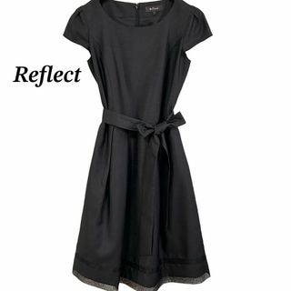 ReFLEcT - 【美品】 リフレクト ワンピース  Aライン フレンチ袖 リボン 黒