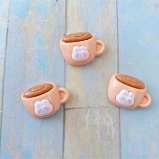 デコパーツ[1-128]　ハンドメイド　可愛い　うさぎコーヒー(各種パーツ)