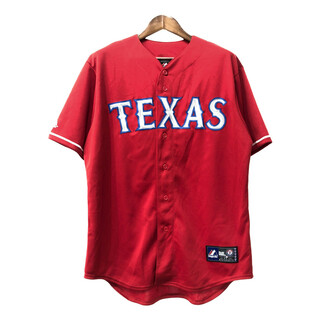 Majestic マジェスティック MLB テキサス・レンジャース ダルビッシュ ゲームシャツ ユニフォーム プロチーム (メンズ L) 中古 古着 Q5953(その他)