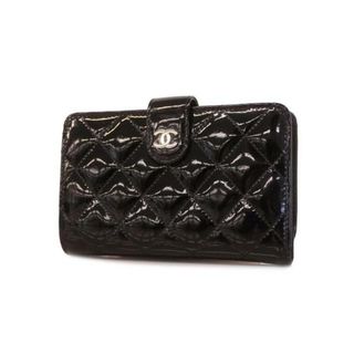 シャネル(CHANEL)の【4ib1217】シャネル 財布/マトラッセ/パテントレザー/ブラック/シルバー金具 【中古】 レディース(財布)