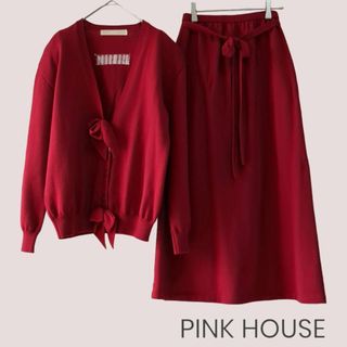 ピンクハウス(PINK HOUSE)のPINK HOUSE ピンクハウス セットアップ りぼん 赤(セット/コーデ)