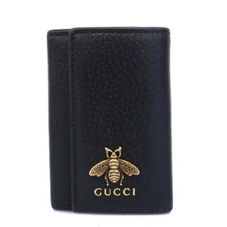 Gucci - 【4ib1279-r】グッチ キーケース/523683/レザー/ブラック/ゴールド金具 【中古】 メンズ