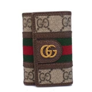 グッチ(Gucci)の【4ib1278-r】グッチ キーケース/オフィディア/603732/PVC/ブラウン/ゴールド金具 【中古】 メンズ/レディース/ユニセックス(キーケース)