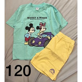 ディズニー(Disney)の120  ディズニー　ミッキー　セットアップ　しまむら　littc リトシー(Tシャツ/カットソー)