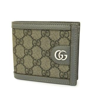 グッチ(Gucci)の【4ib1289-r】グッチ 財布/GGスプリーム/597609/PVC/レザー/グレー/シルバー金具 【中古】 メンズ/レディース/ユニセックス(財布)