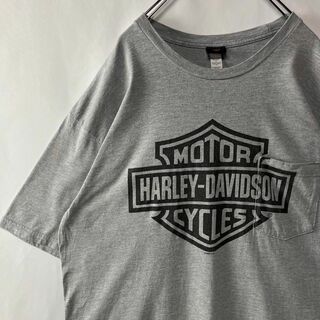 ハーレーダビッドソン(Harley Davidson)のメキシコ製　ハーレーダビッドソン　Tシャツ　ビッグロゴプリント　XL　グレー(Tシャツ/カットソー(半袖/袖なし))