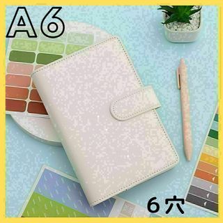 マカロン　A6 バインダー ホワイト　白　ファイル　トレカ　PU レザー 744(ファイル/バインダー)