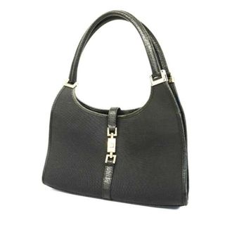 グッチ(Gucci)の【4ib1284-r】グッチ ハンドバッグ/ジャッキー/002 1068/キャンバス/ブラック/シルバー金具 【中古】 レディース(ハンドバッグ)