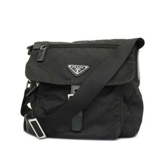 PRADA - 【4ib1346-r】プラダ ショルダーバッグ/ナイロン/ブラック/シルバー金具 【中古】 レディース