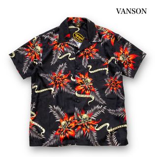 VANSON - 【VANSON】バンソン スカル ファイヤーハイビスカス レーヨンアロハシャツ