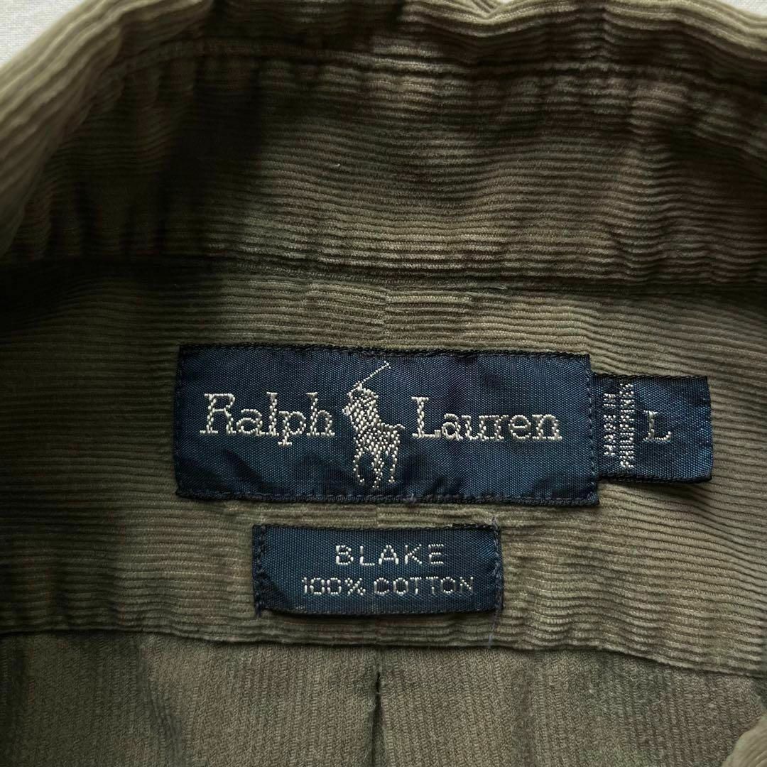 POLO RALPH LAUREN(ポロラルフローレン)のラルフローレン  BD長袖　コーデュロイシャツ　ワンポイントロゴ　L カーキ メンズのトップス(シャツ)の商品写真