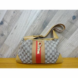 グッチ(Gucci)のK奈154/ グッチ ジャッキー キャンバス レザー ハンドバッグ (ハンドバッグ)