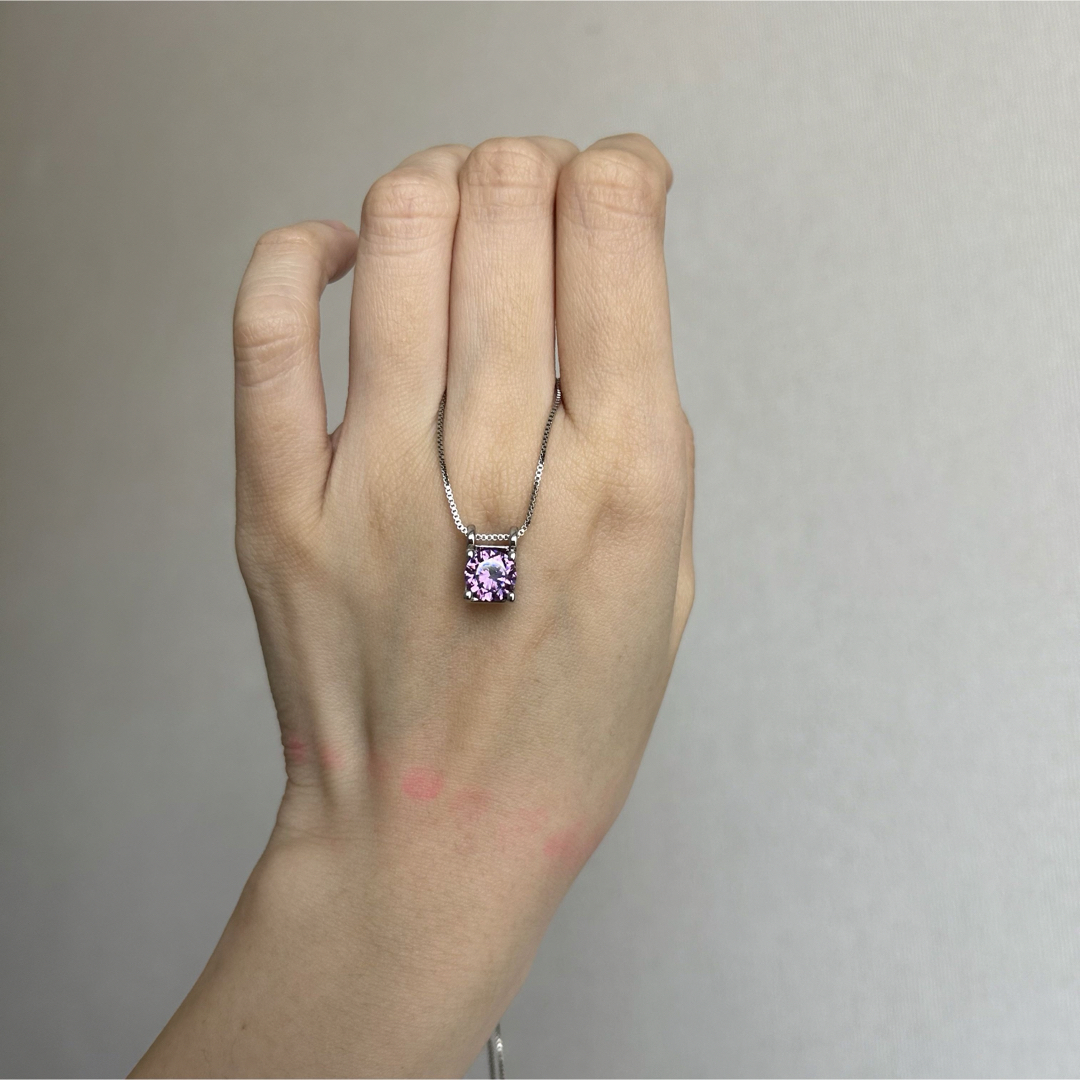 16号 人工 合成 ダイヤモンド パープル ネックレス ペンダント レディースのアクセサリー(ネックレス)の商品写真