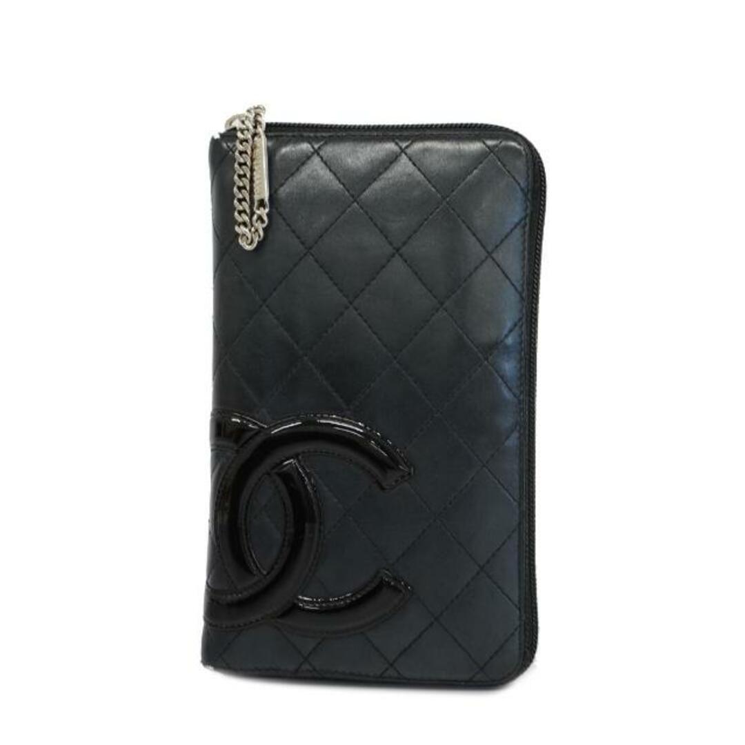 CHANEL(シャネル)の【4ib1263-r】シャネル 長財布/カンボン/ラムスキン/ブラック/シルバー金具 【中古】 レディース レディースのファッション小物(財布)の商品写真