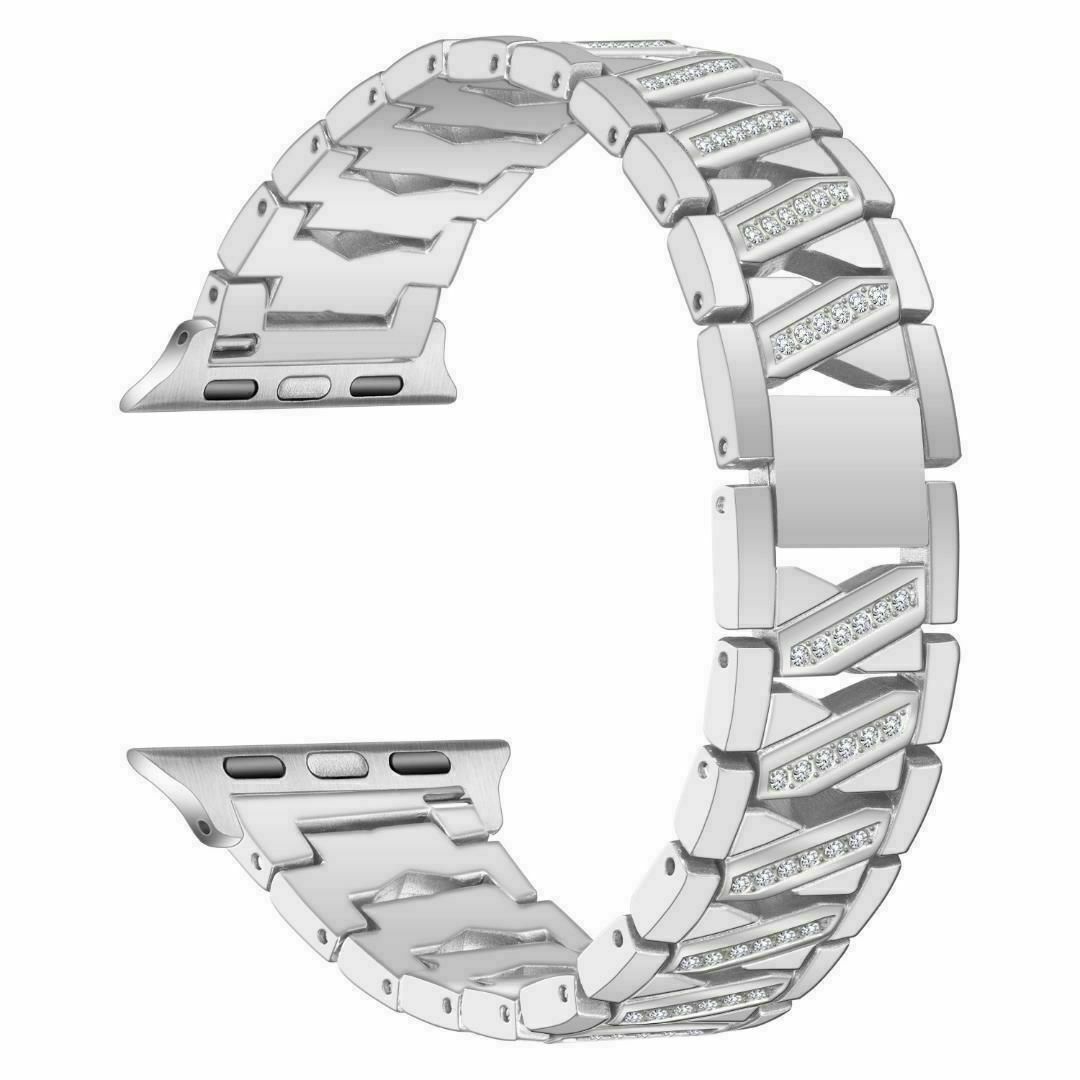 Apple Watch バンド ラインストーンステンレス38/40/41ｍｍSv メンズの時計(金属ベルト)の商品写真