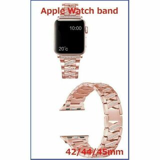 Apple Watch バンド ラインストーンステンレス42/44/45ｍｍPK(金属ベルト)