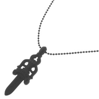 クロムハーツ(Chrome Hearts)のCHROME HEARTS クロムハーツ CH DAGGER PENDANT シリコンラバー CHダガーペンダント ネックレス ボールチェーン ブラック(ネックレス)