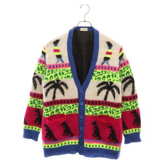 サンローラン(Saint Laurent)のSAINT LAURENT PARIS サンローランパリ Jacquard Mohair Dinosaur Cardigan 408949 Y1XI2 ジャカードモヘアダイナソーカーディガン マルチ(カーディガン)