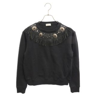 Saint Laurent - SAINT LAURENT PARIS サンローランパリ Western Sweatshirt コンチョ付きウエスタン スウェットトレーナー ブラック レディース 374898 Y2KC2