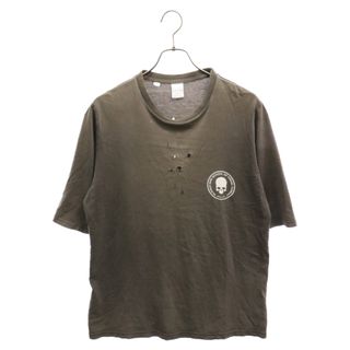 ナンバーナイン(NUMBER (N)INE)のNUMBER (N)INE ナンバーナイン 01SS TIME期 ARCHIVE タイム期 スカルプリントダメージ加工半袖Tシャツ カットソー アーカイブ ブラウン(Tシャツ/カットソー(半袖/袖なし))