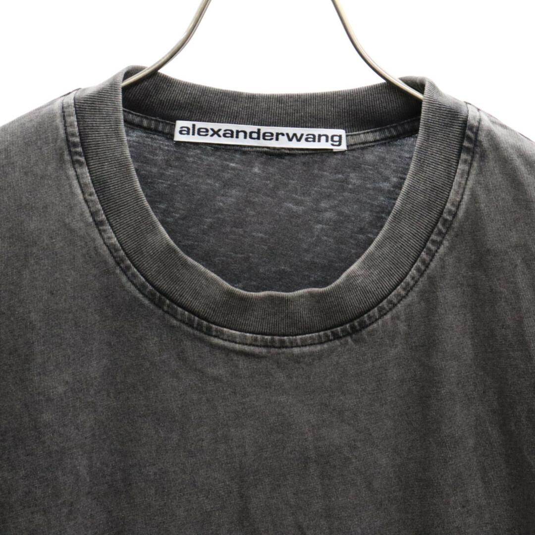 Alexander Wang(アレキサンダーワン)のALEXANDER WANG アレキサンダーワン アシッドウォッシュジャージー ロングスリーブtシャツ 長袖Tシャツ ブラック メンズのトップス(Tシャツ/カットソー(七分/長袖))の商品写真