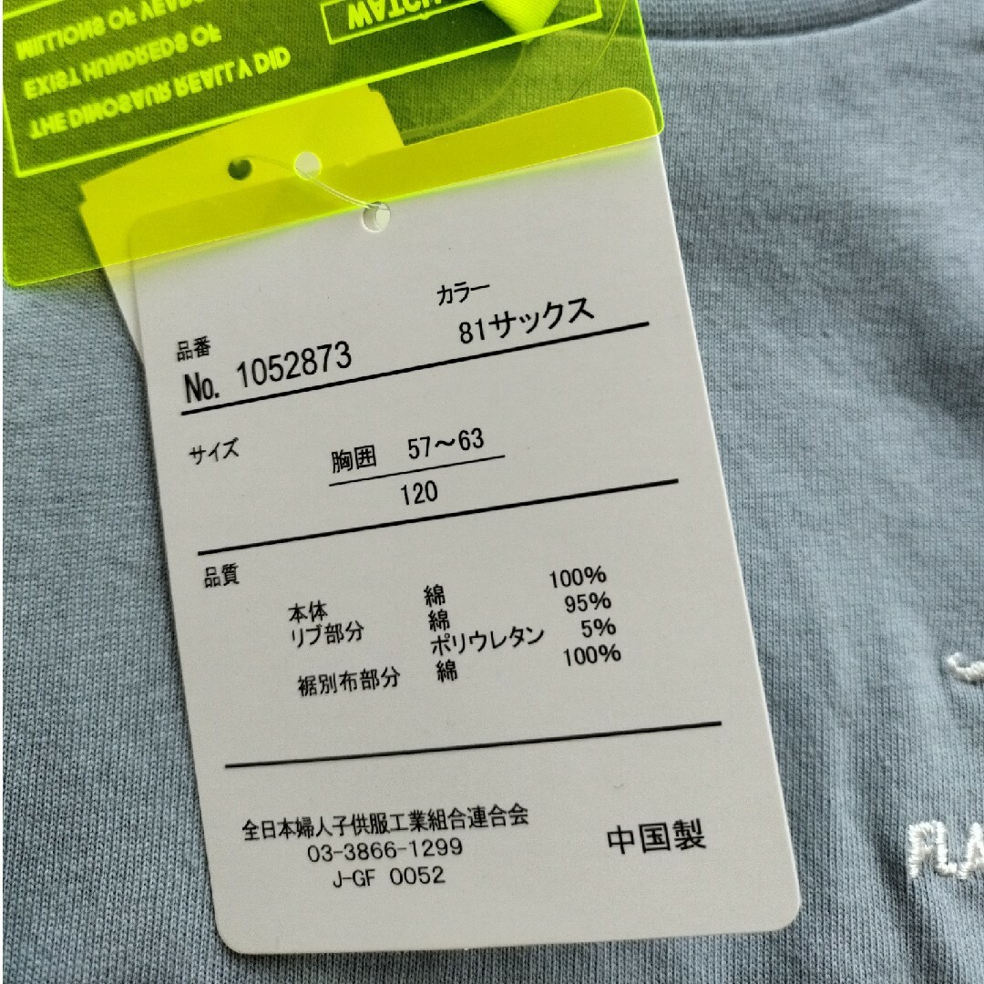 半袖Ｔシャツ　120　男の子　恐竜　綿100%　半袖　新品 キッズ/ベビー/マタニティのキッズ服男の子用(90cm~)(Tシャツ/カットソー)の商品写真