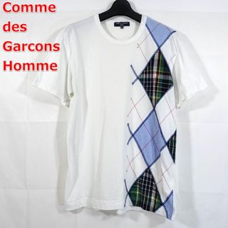 コムデギャルソンオム(COMME des GARCONS HOMME)の【良品】コムデギャルソンオム　アーガイルチェック貼り付けＴシャツ(Tシャツ/カットソー(半袖/袖なし))