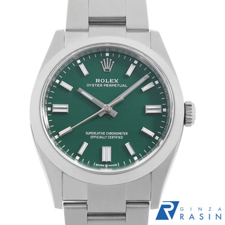 ロレックス オイスターパーペチュアル36 126000 グリーン バー ランダム番 メンズ 中古 腕時計