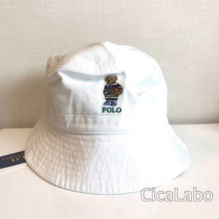 ラルフローレン(Ralph Lauren)の【新品】ラルフローレン ポロベア バケットハット ホワイト 8-20(帽子)