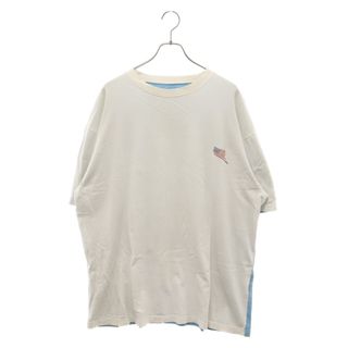 キャピタル(KAPITAL)のKAPITAL キャピタル 2TONE BONE pt BIG T EK-939 バックボーンプリント 半袖Tシャツ ツートンカラー ホワイト/ブルー(Tシャツ/カットソー(半袖/袖なし))