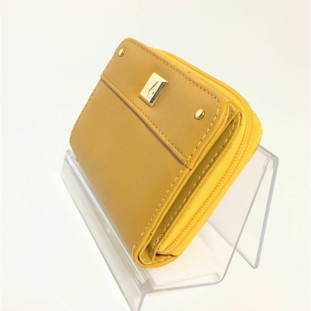 r787【新品・未使用】VIVID ESSE　男女兼用　二つ折り財布 イエロー レディースのファッション小物(財布)の商品写真