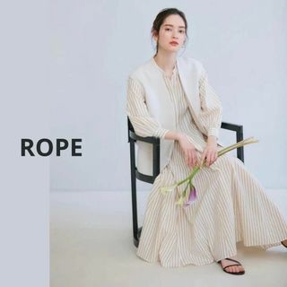 ロペ(ROPE’)の23SS ロペ　オックスレーヨンノーカラーベスト　ベージュ(ベスト/ジレ)