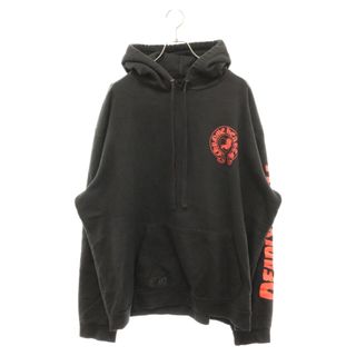 クロムハーツ(Chrome Hearts)のCHROME HEARTS クロムハーツ Deadly Doll Red Horseshoe Pullover Hoodie デッドリードール レッドホースシュープルオーバーフーディ パーカー ブラック(パーカー)