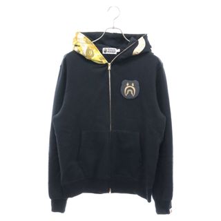 アベイシングエイプ(A BATHING APE)のA BATHING APE アベイシングエイプ ×MEDICOM TOY BE@R Shark Full Zip Hoodie 001ZPE231902X ベアブリック シャークジップアップパーカー ブラック(パーカー)