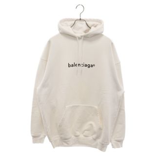 バレンシアガ(Balenciaga)のBALENCIAGA バレンシアガ 20AW MEDIUM FIT HOODIE ミディアムフィット フーディー ロゴプルオーバーパーカー ホワイト 578135 TIV55(パーカー)