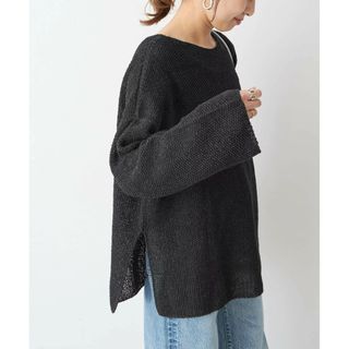 スピックアンドスパン(Spick & Span)のSpick & Span カノコ編みペーパーヤーン2WAYルーズニット 24SS(ニット/セーター)