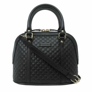 グッチ(Gucci)の【新品】グッチ アウトレット GUCCI トートバッグ 449654 レザー 2WAY ミニ ハンドバッグ マイクロGG柄 ブラック(ハンドバッグ)