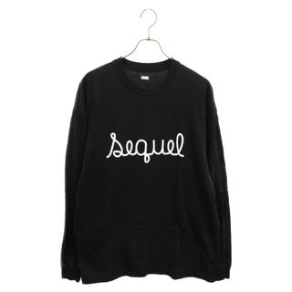 SEQUEL シークエル 23AW ロゴプリント クルーネック長袖Tシャツ カットソー ブラック SQ-23AW-LT-03(Tシャツ/カットソー(七分/長袖))