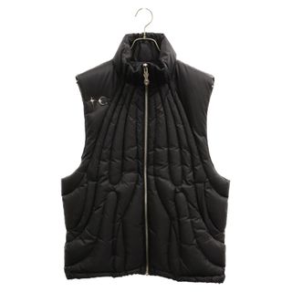 THUG CLUB サグクラブ 23AW Cave Goose Down Vest ケイブ キルティングデザイン ジップアップノースリーブ グースダウンベスト ジャケット ブラック TC23PA0203(ダウンベスト)