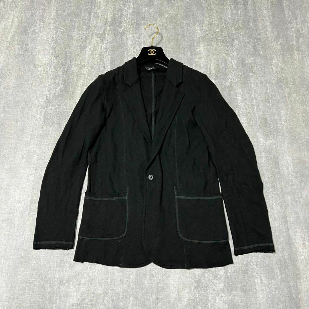 JOHNBULL(ジョンブル)のJohnbull テーラードジャケット タオル地 切りっぱなし ブラック 黒 L メンズのジャケット/アウター(テーラードジャケット)の商品写真