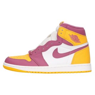 ナイキ(NIKE)のNIKE ナイキ AIR JORDAN1 RETRO HIGH OG BROTHERHOOD 555088-706 エアジョーダン1 レトロ ブラザーフッド ハイカットスニーカー イエロー/パープル US8.5/26.5cm(スニーカー)