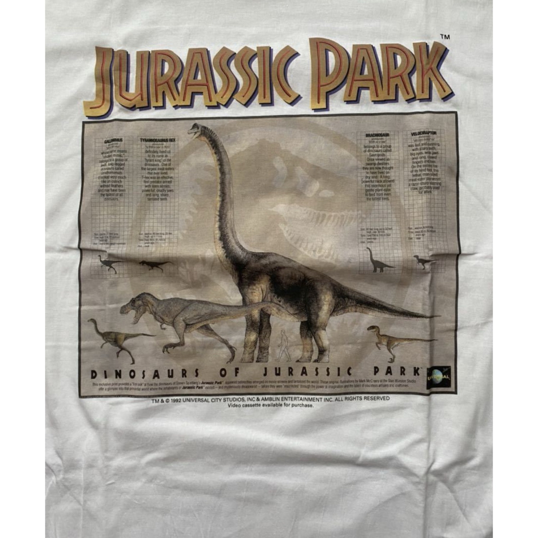 TV&MOVIE(ティービーアンドムービー)の90s DEAD STOCK jurassic park movie 映画 XL メンズのトップス(Tシャツ/カットソー(半袖/袖なし))の商品写真