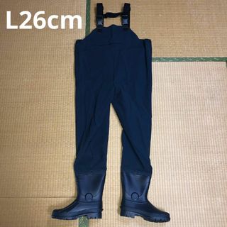 新品未使用　送料無料　胴付き長靴ウエーダー(WADER)　L26cm　ネイビー(ウエア)