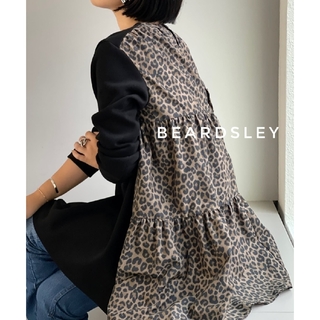 BEARDSLEY - 美品 BEARDSLEY ビアズリー レオパード ティアードチュニック 黒