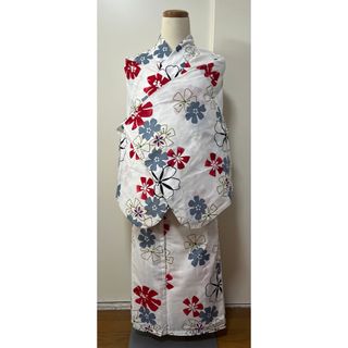 定価25000円呉服屋購入　浴衣　ゆかた しっとり手書き風花柄　綿100 洗濯可(浴衣)