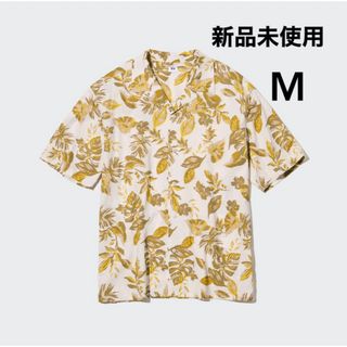 ユニクロ(UNIQLO)のユニクロ　プリントオープンカラーシャツ　アロハシャツ　半袖　M(シャツ)